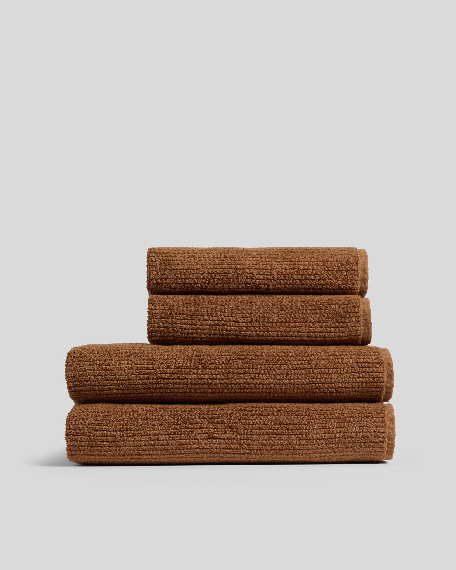 2+2 Soft Rib Bath Bundle - Tobacco