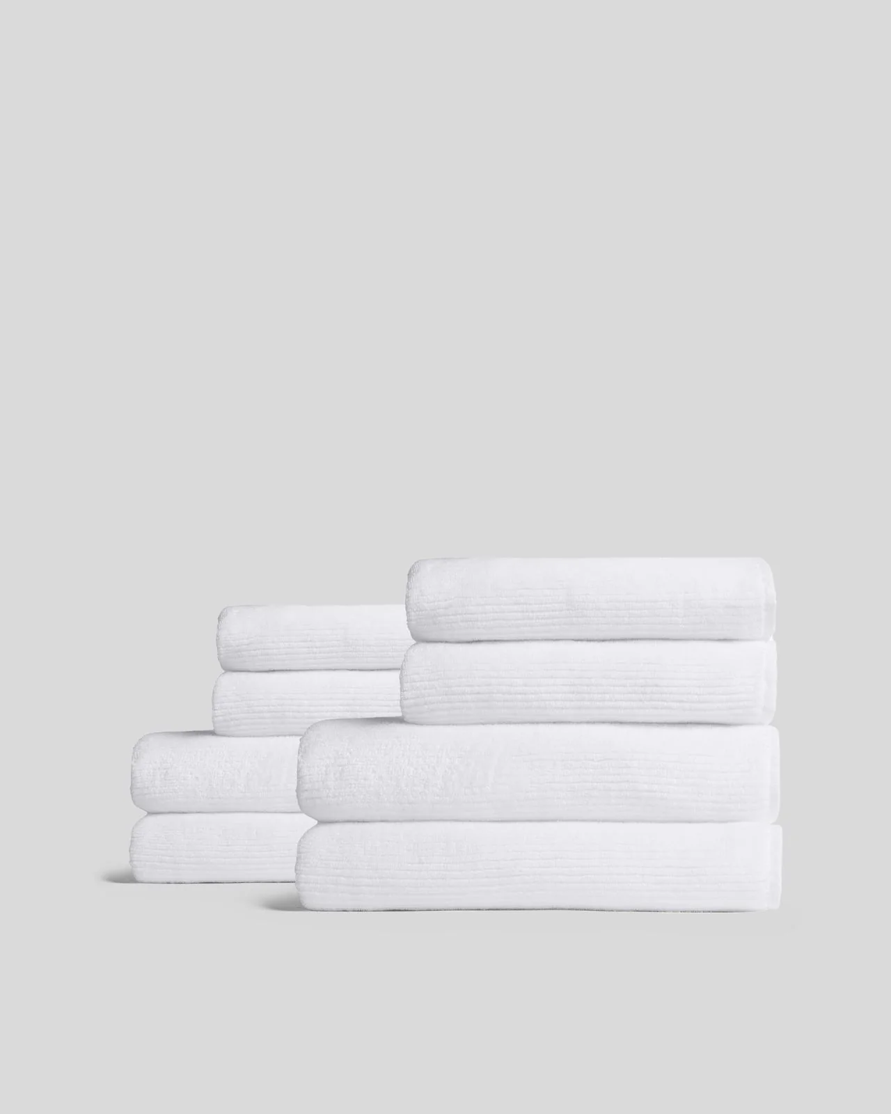 4+4 Soft Rib Bath Bundle - White