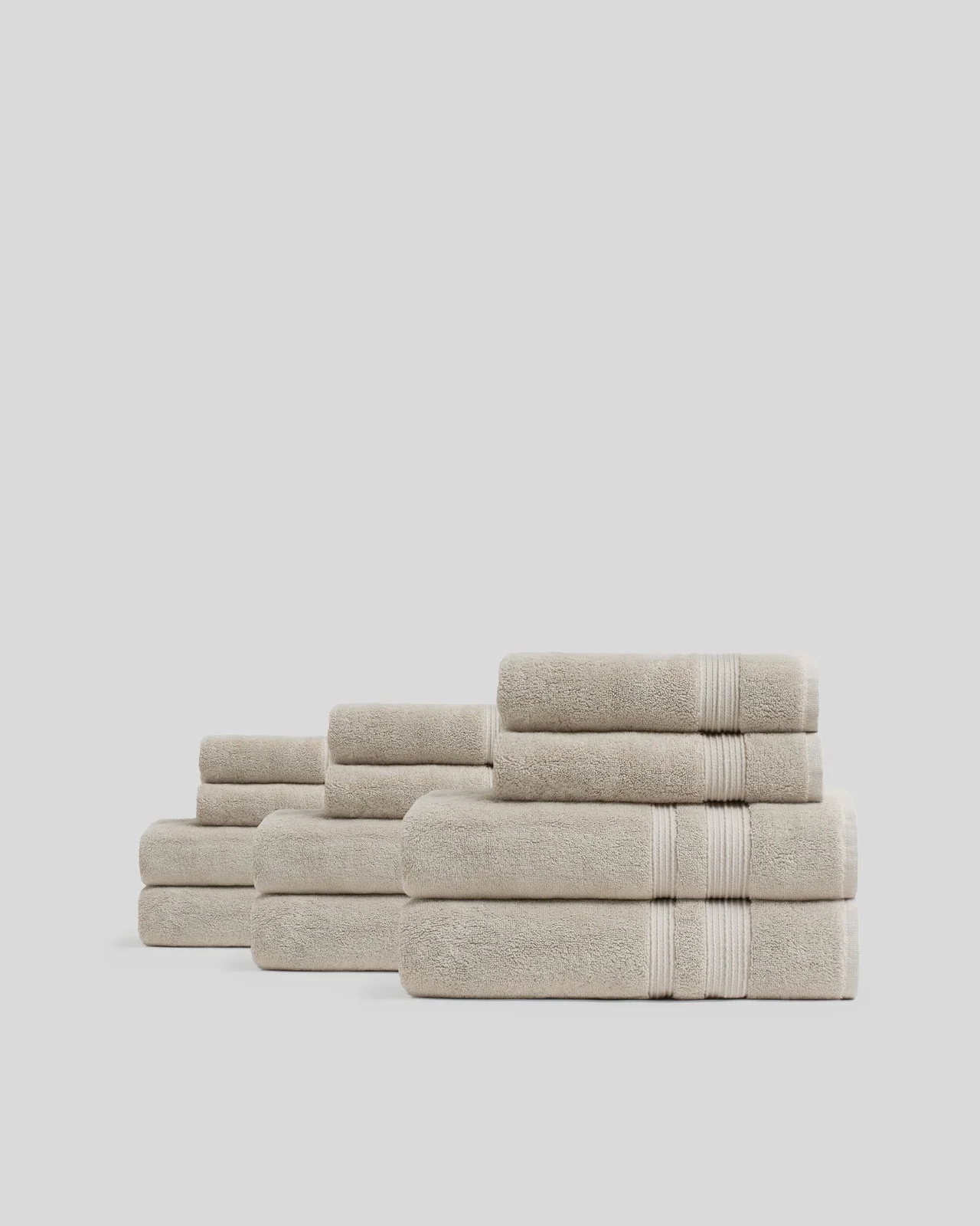6+6 Classic Turkish Cotton Bath Bundle - Bone