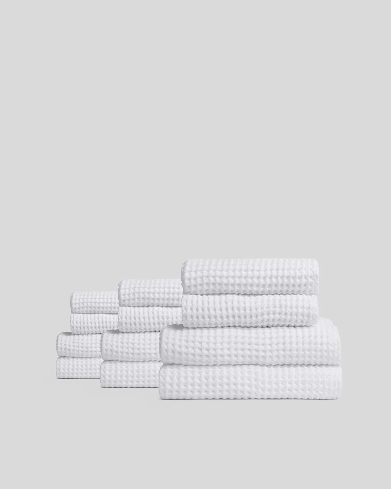 6+6 Waffle Bath Bundle - White
