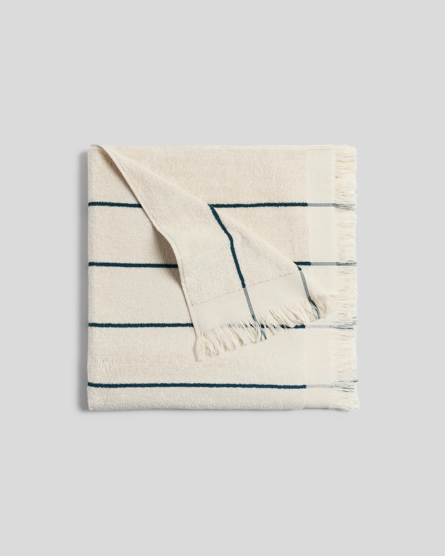 Bayside Beach Towel - FINAL SALE (Natural with Peacock)
