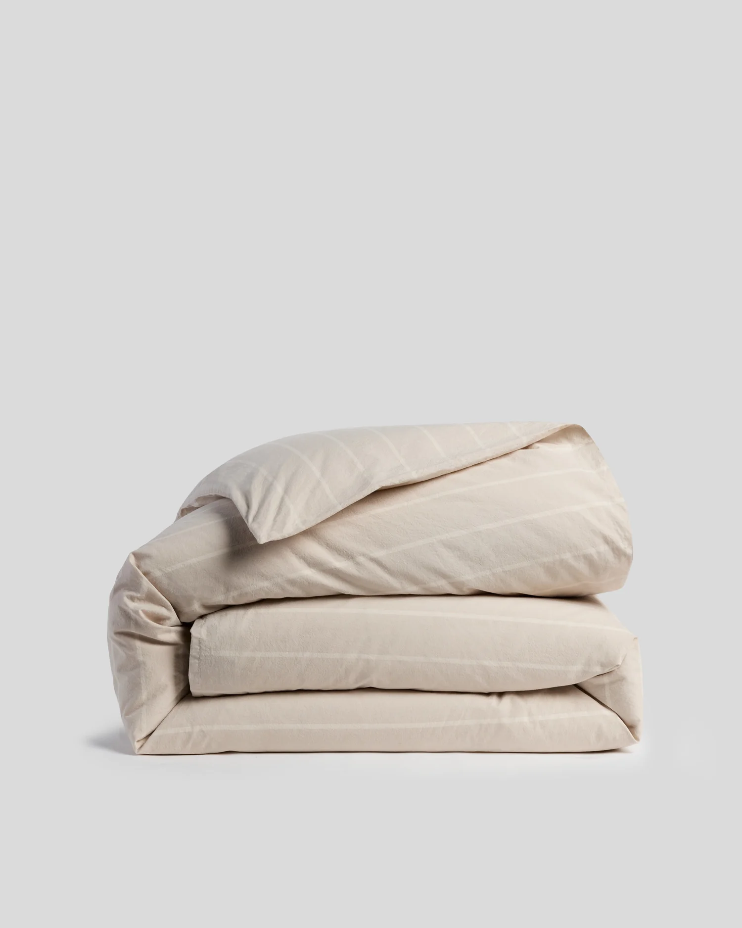 Brushed Cotton Duvet Cover (Bone Stripe)