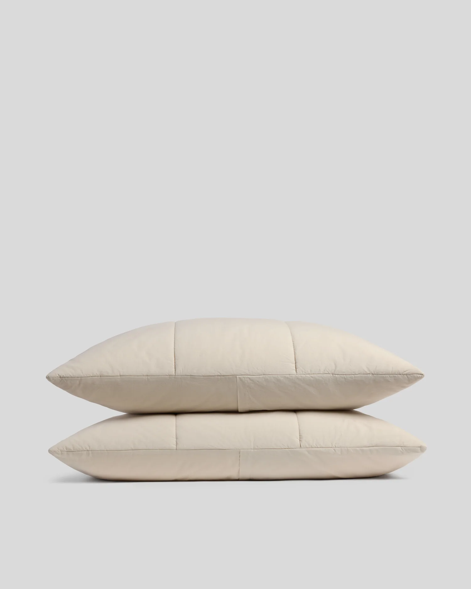 Brushed Cotton Quilted Sham Set (Bone)