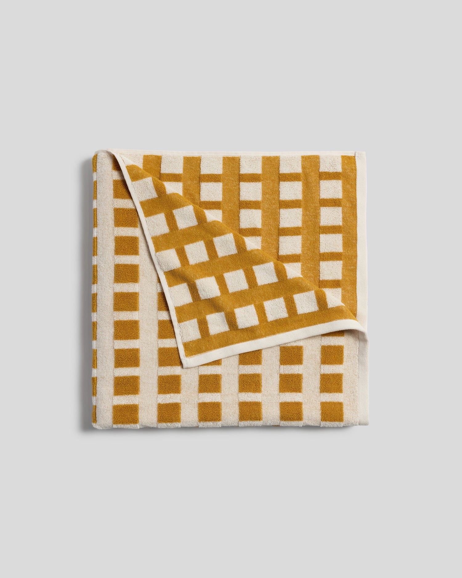 Capri Check Beach Towel - FINAL SALE (Marigold with Natural)