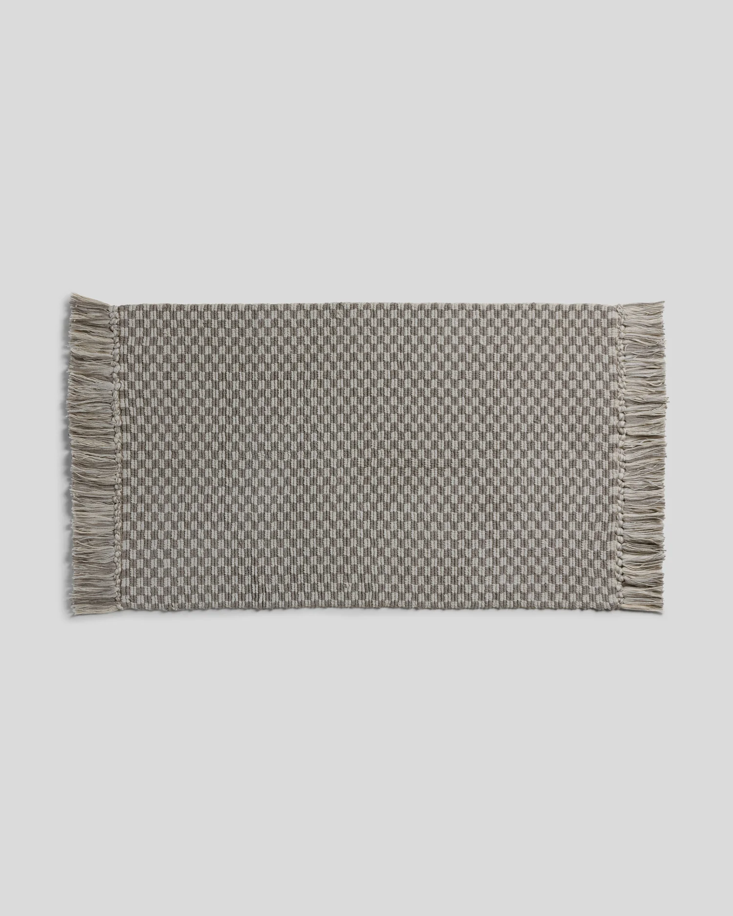 Organic Checkered Bath Rug (Pebble and Dove)