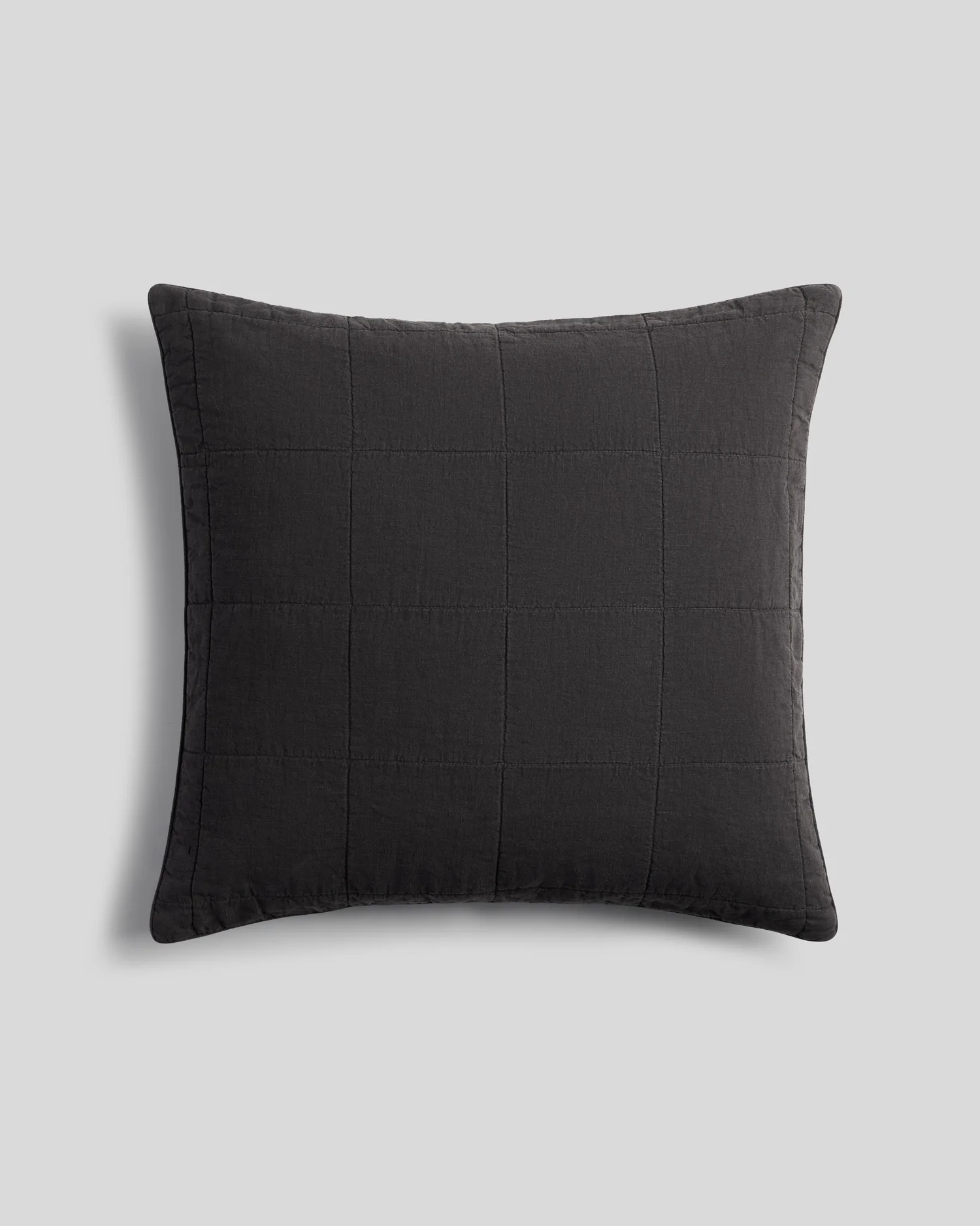 Linen Box Quilted Euro Sham (Onyx)
