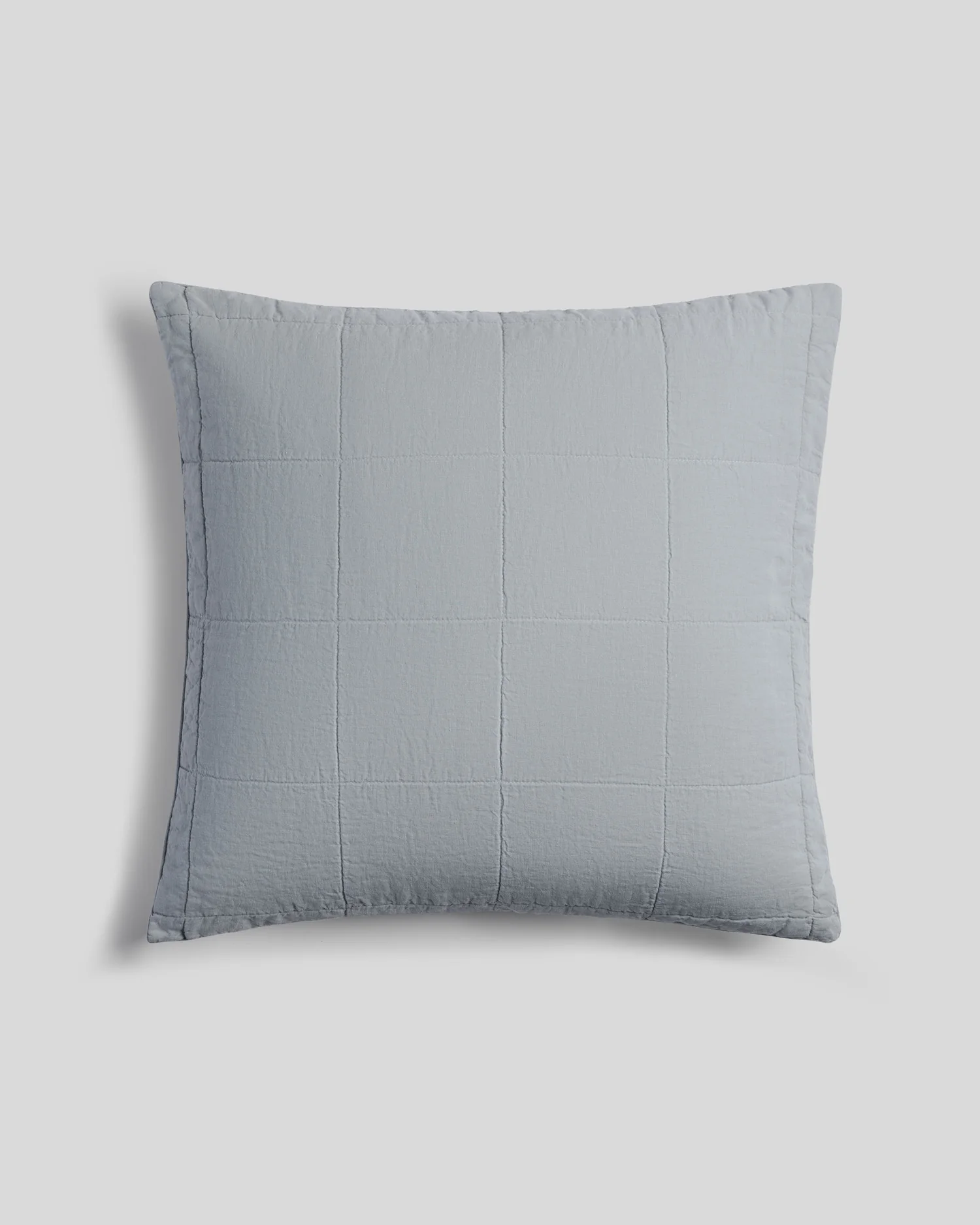Linen Box Quilted Euro Sham (Sky)