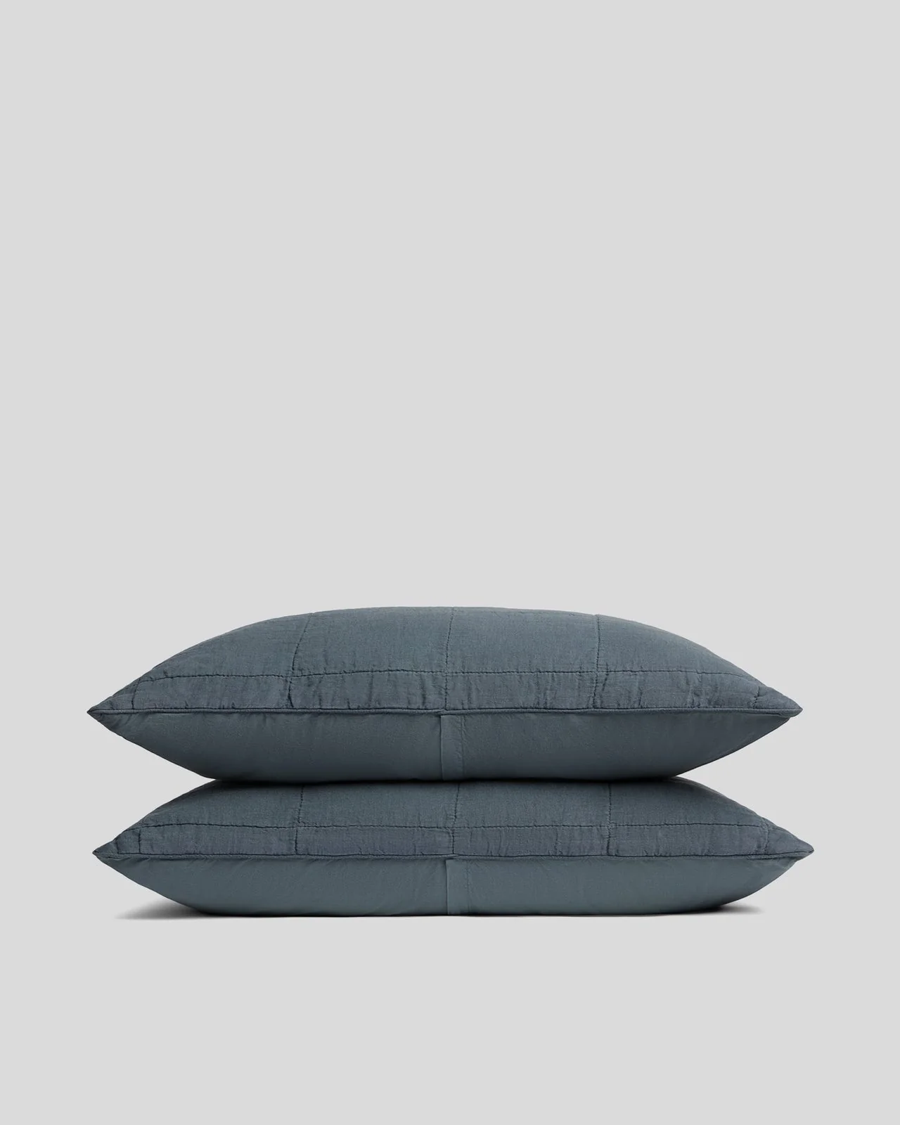 Linen Box Quilted Sham Set (Dusk)
