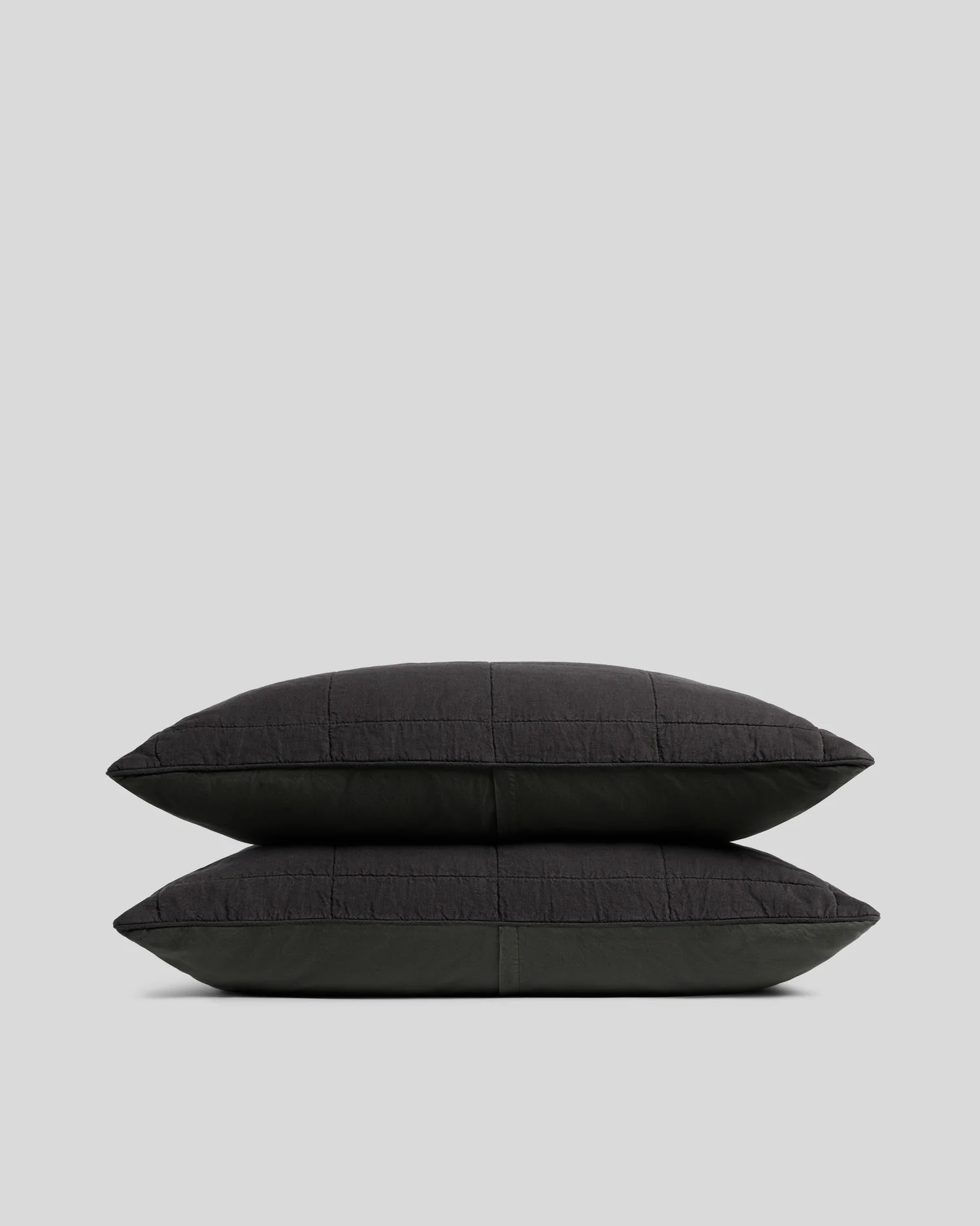 Linen Box Quilted Sham Set (Onyx)