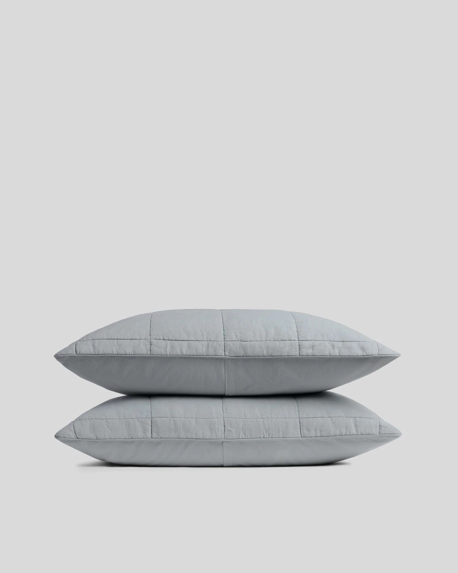 Linen Box Quilted Sham Set (Sky)
