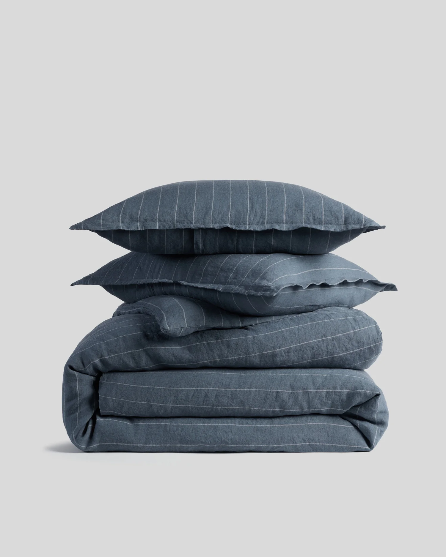 Linen Duvet Cover Set - Dusk Stripe F/Q