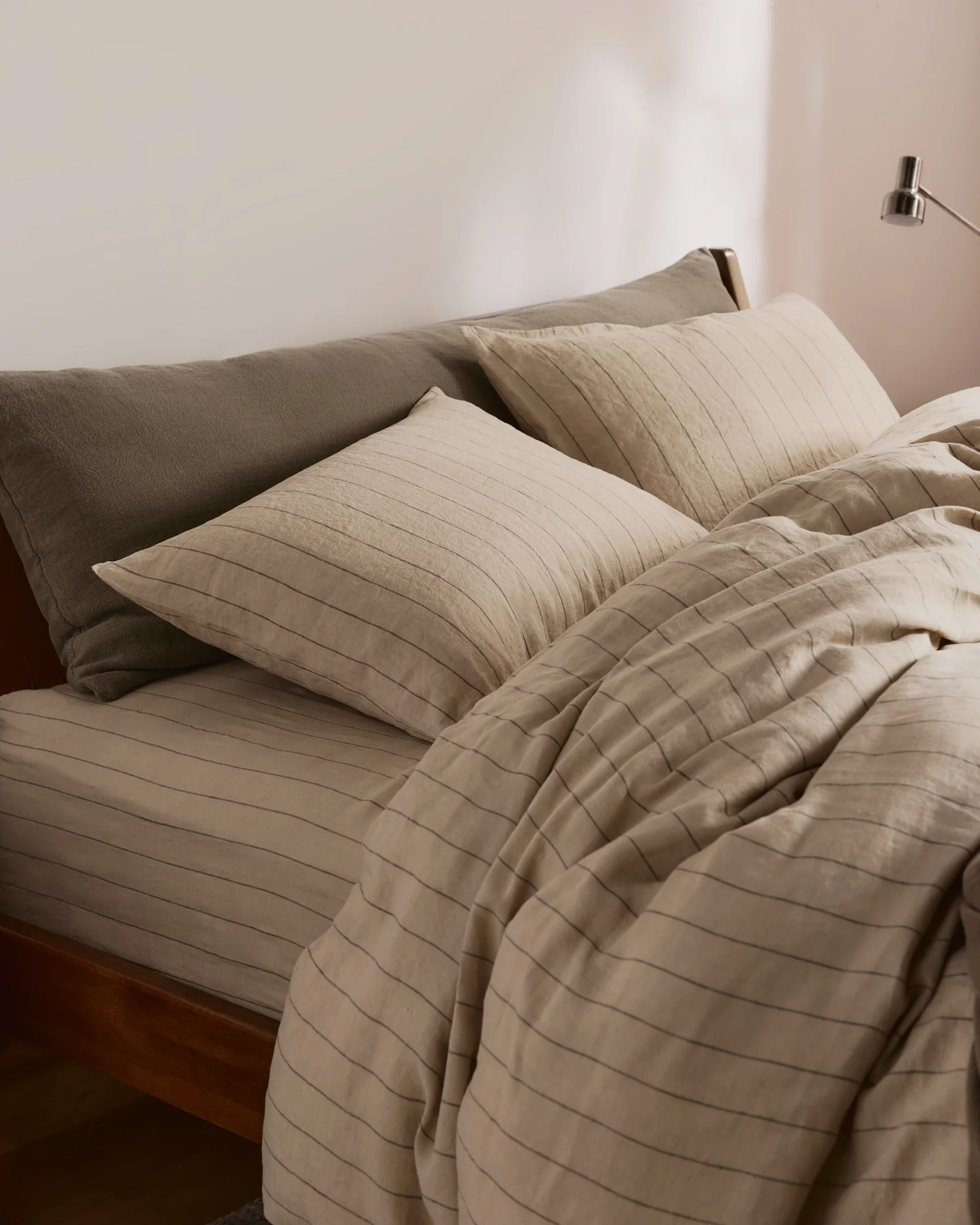 Vintage Linen Body Pillow Cover (Warm Grey) - Image 5