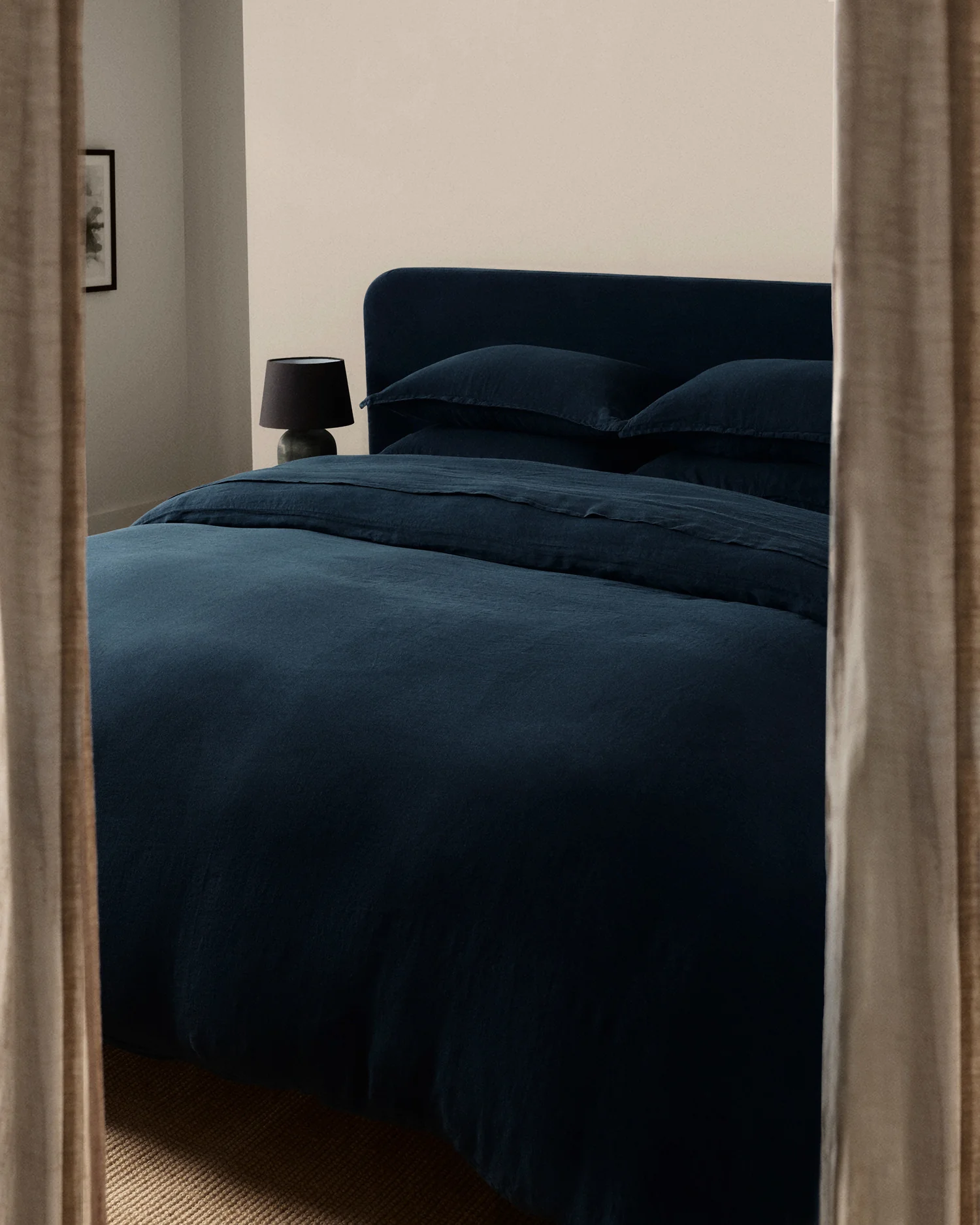 Linen Duvet Cover Set - Ink F/Q - Image 4