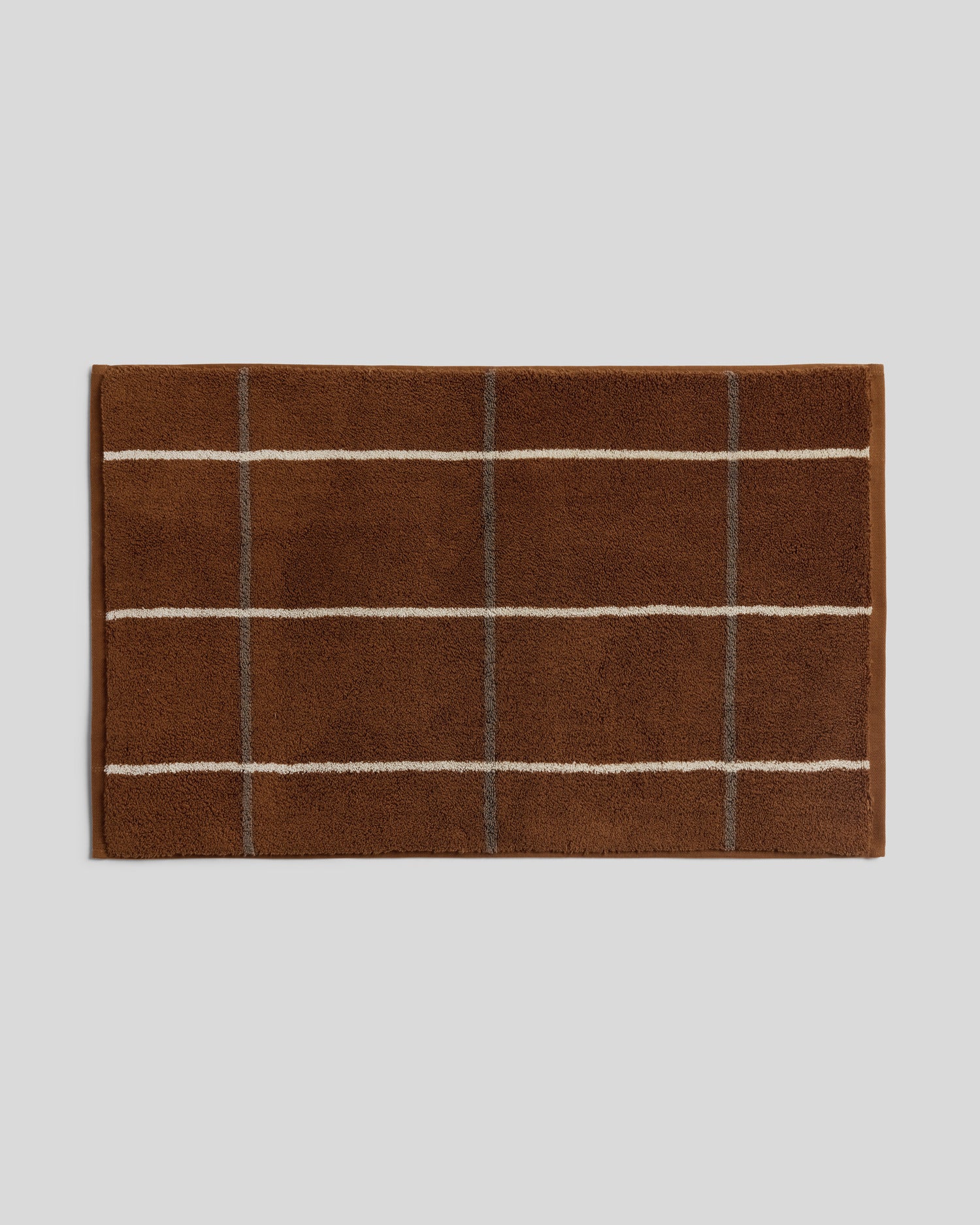 Organic Plush Tub Mat (Tobacco Windowpane)