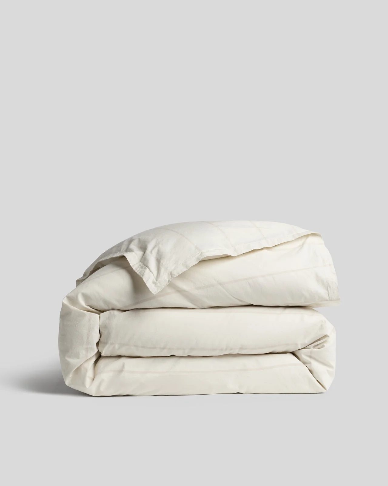 Percale Duvet Cover (Bone Stripe)