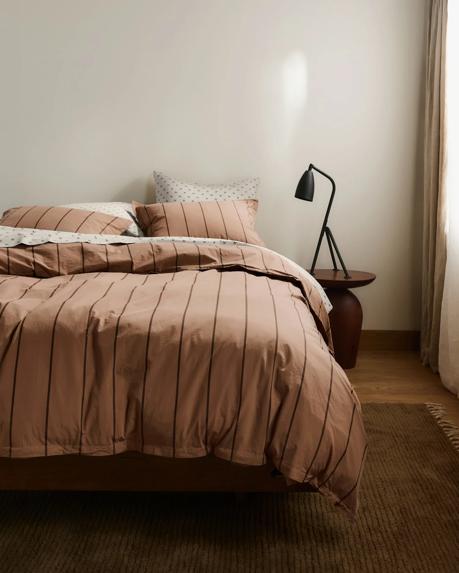 Percale Duvet Cover Set - Adobe Stripe F/Q - Image 4