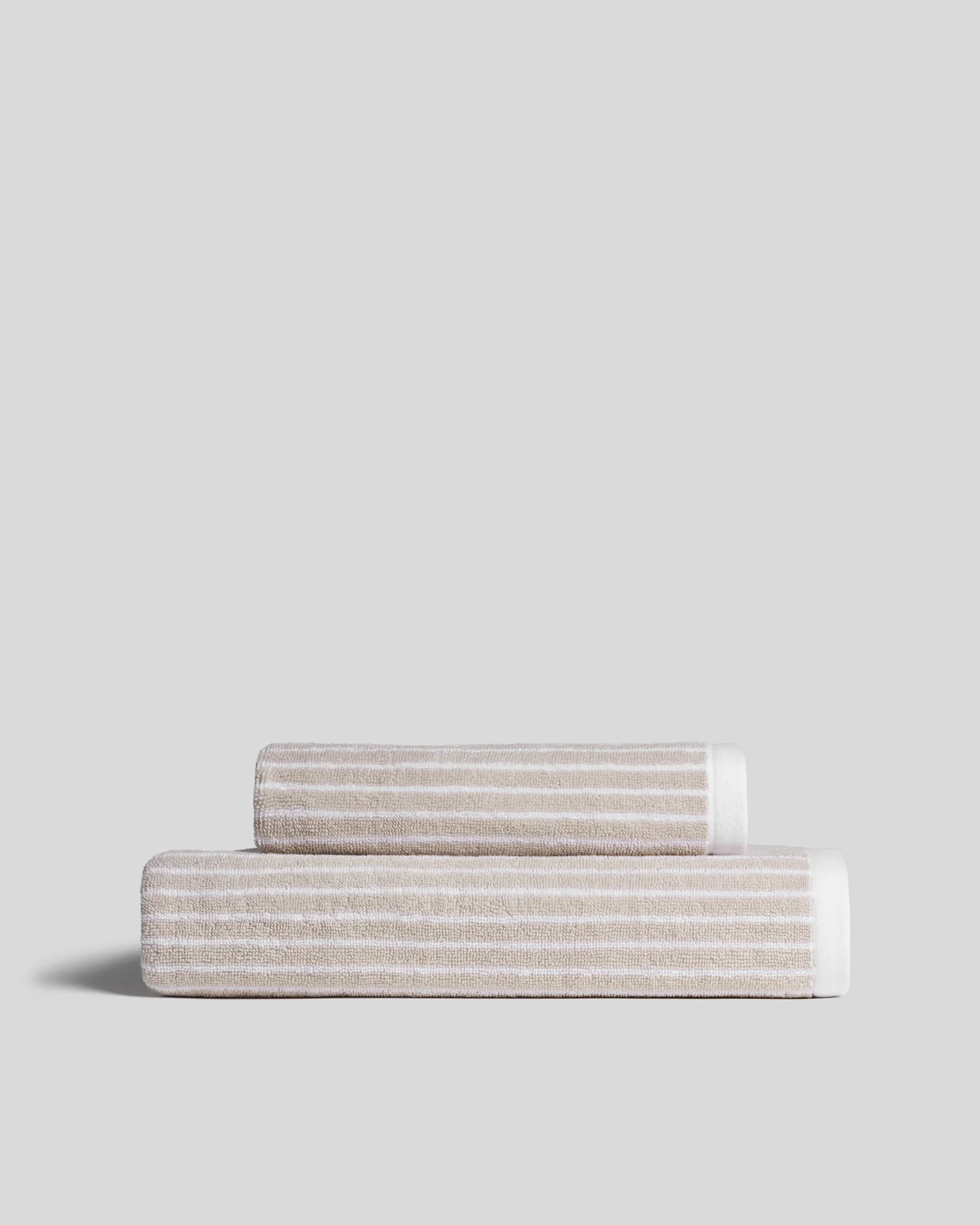 Pinstripe Towels - FINAL SALE (Bone and White)