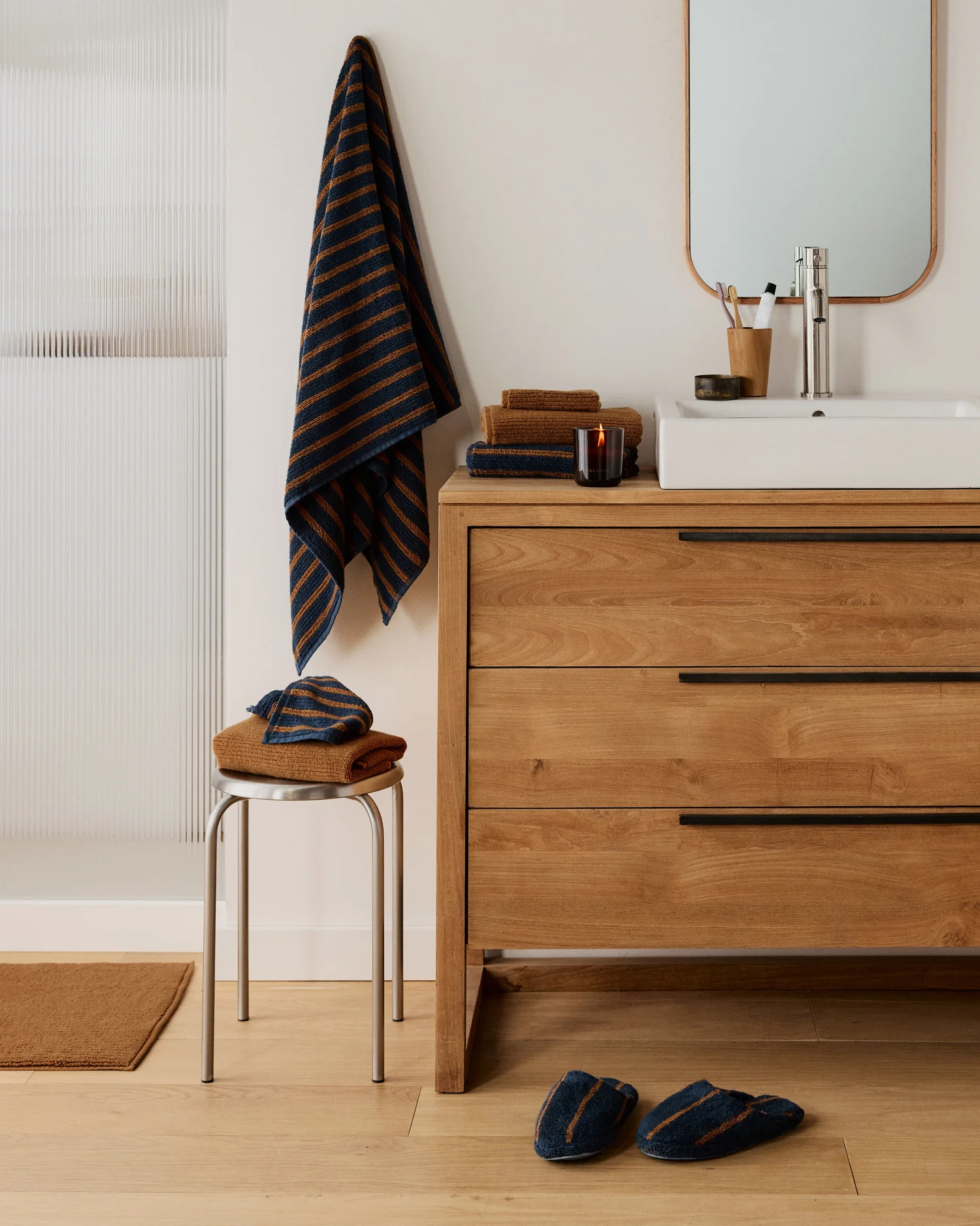 2+2 Organic Resort Stripe Bath Bundle - Ink with Tobacco - Image 4