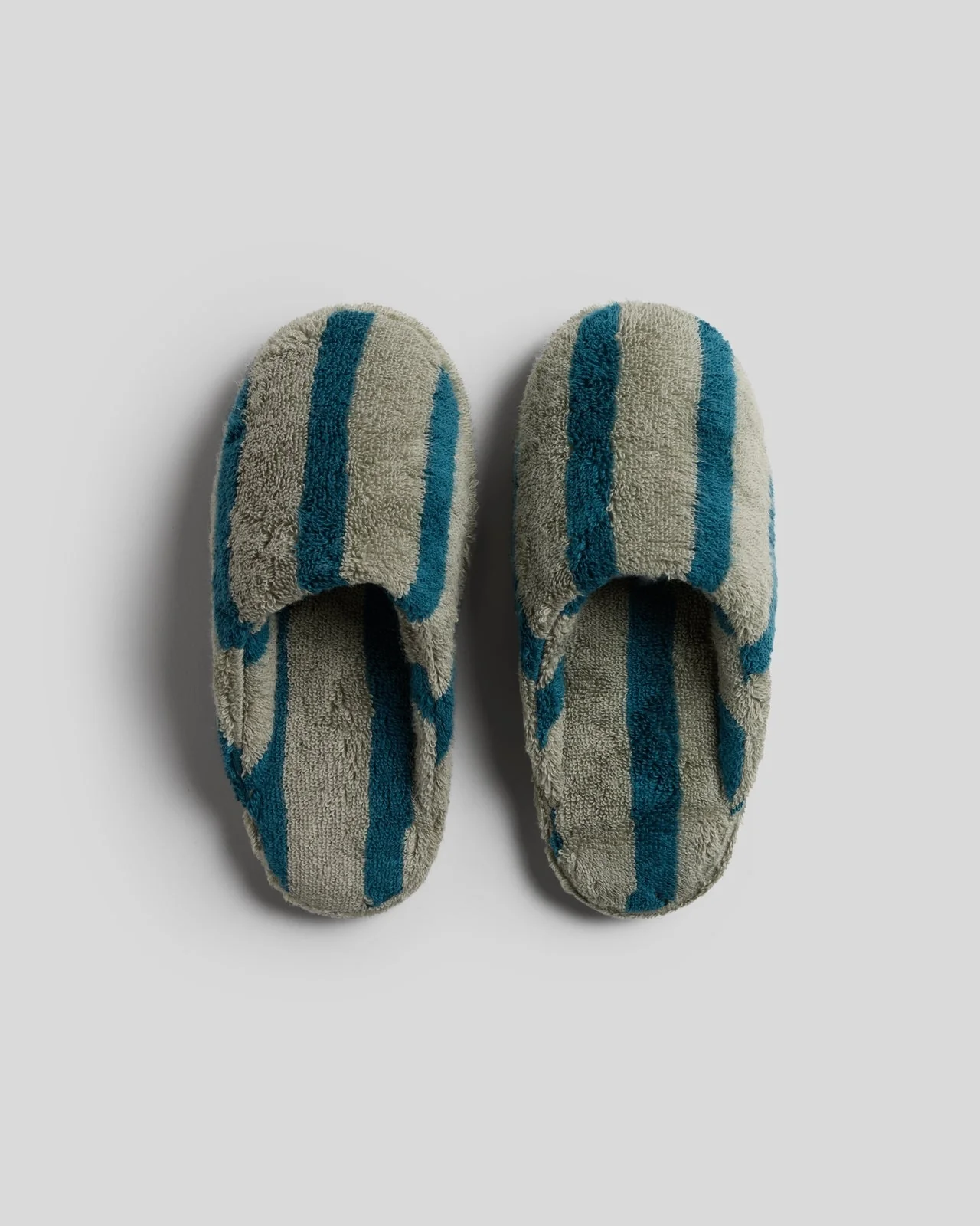 Terry Stripe Slippers - FINAL SALE (Moss and Peacock)