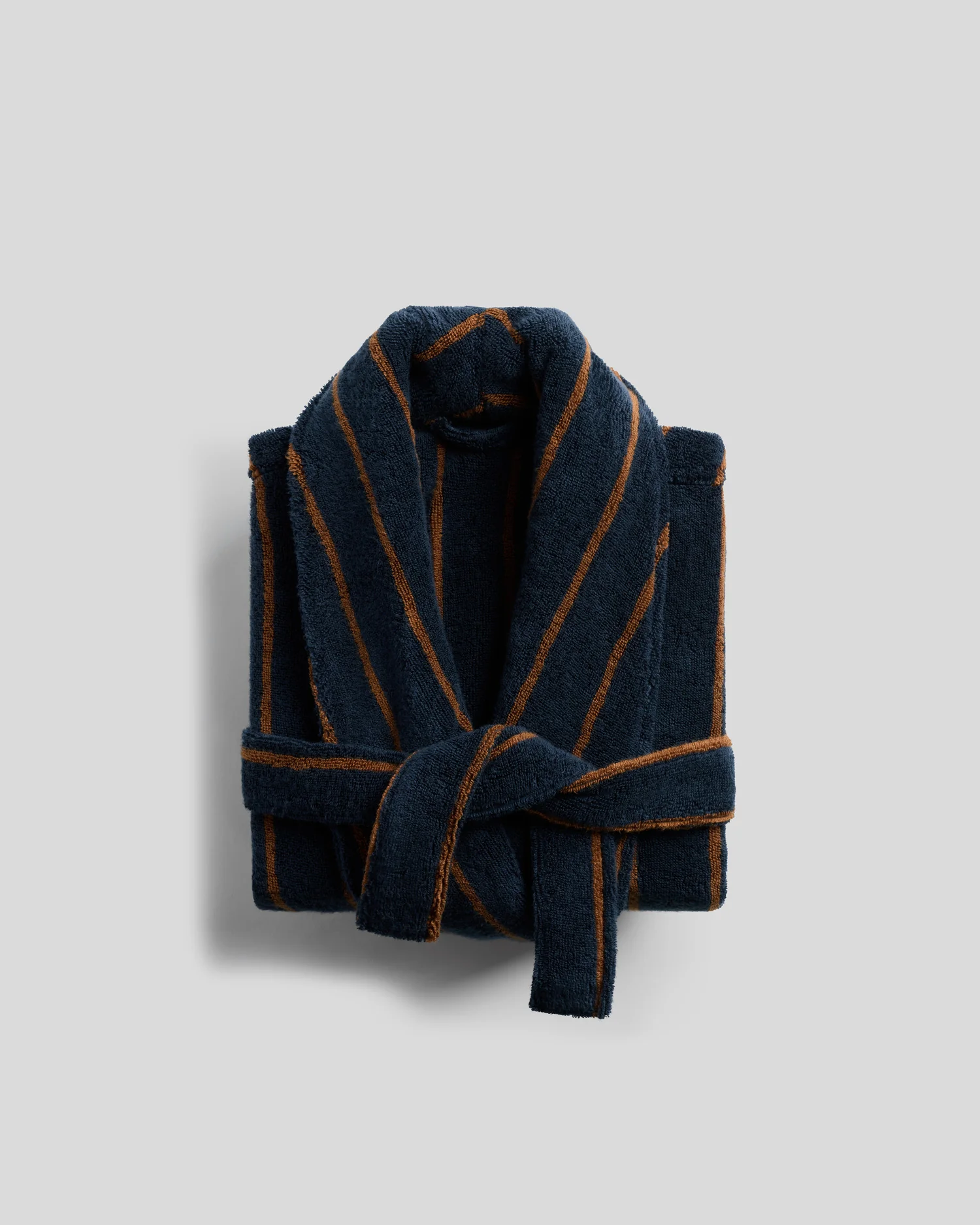 Turkish Cotton Stripe Robe (Ink with Tobacco)