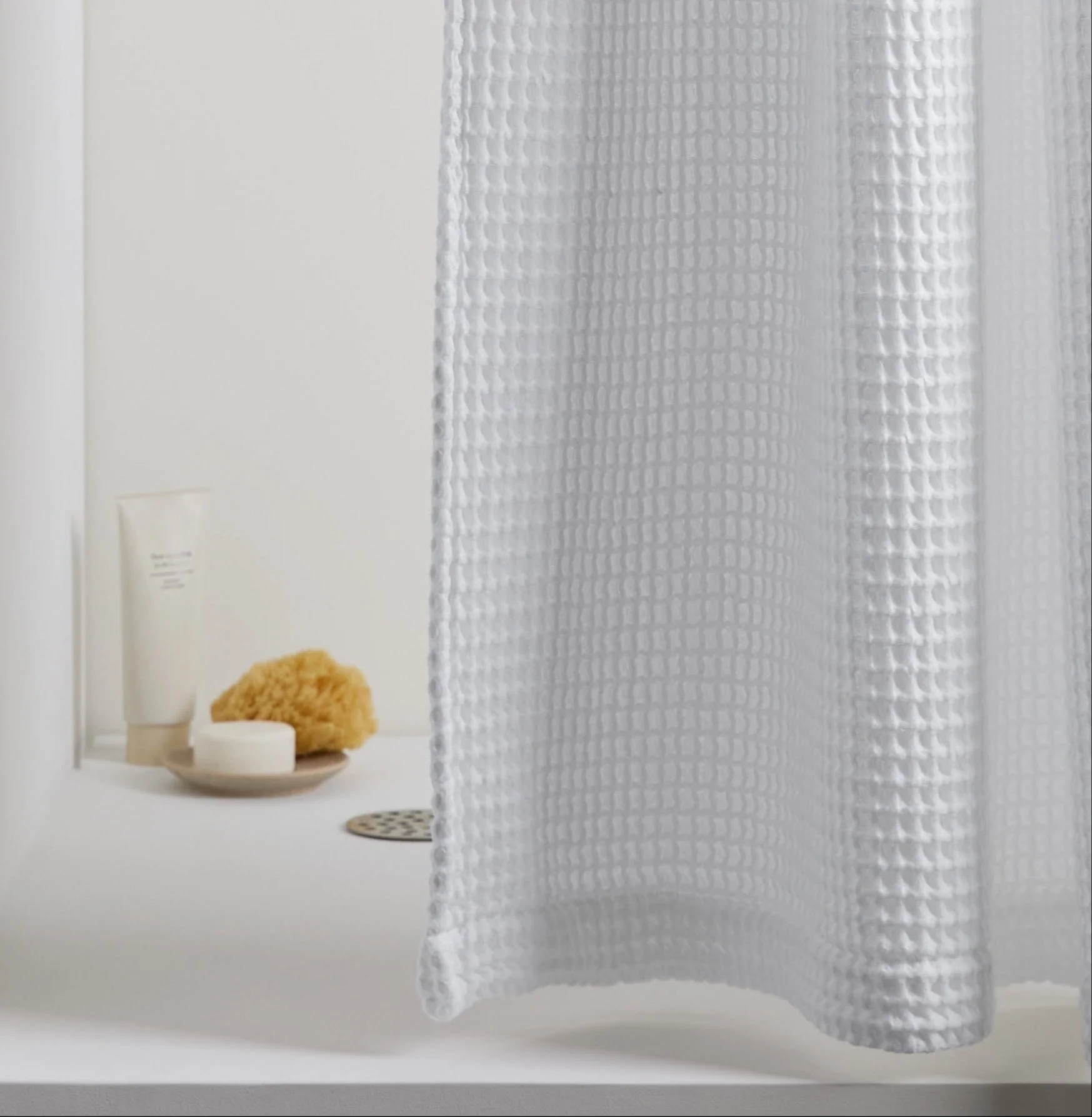 Waffle Shower Curtain (White)